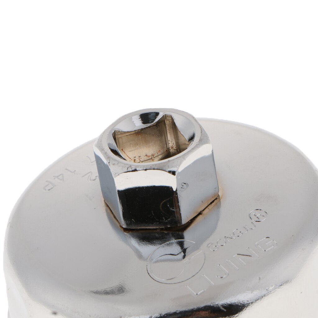 Oliefilter kop skruenøgle hus værktøjsfjerner hætte olierist, dia 66mm,14 riller, stål og forkromet, til toyota
