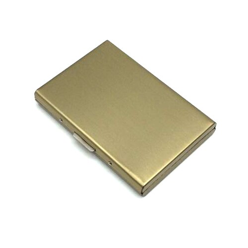 Stainless Steel Credit Card Holder Men Slim Anti Protect Travel ID Cardholder Women Rfid Wallet Metal Case Porte Carte: Gold