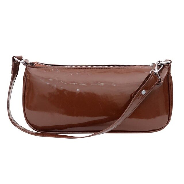 Retro Frankrijk Oksel Tas Voor Vrouwen Baguette Tas Toevallige Effen Kleur Mini Handtassen Geavanceerde Pu Schoudertas Dames Bakken: Brown