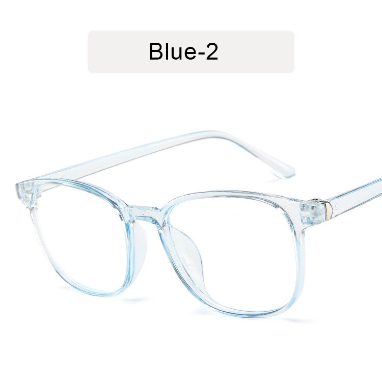 KOTTDO Retro Mens Glasses Frame Computer Eyeglasses Frame Women Anti-blue Light Transparent Clear Pink Plastic Frame: blue2