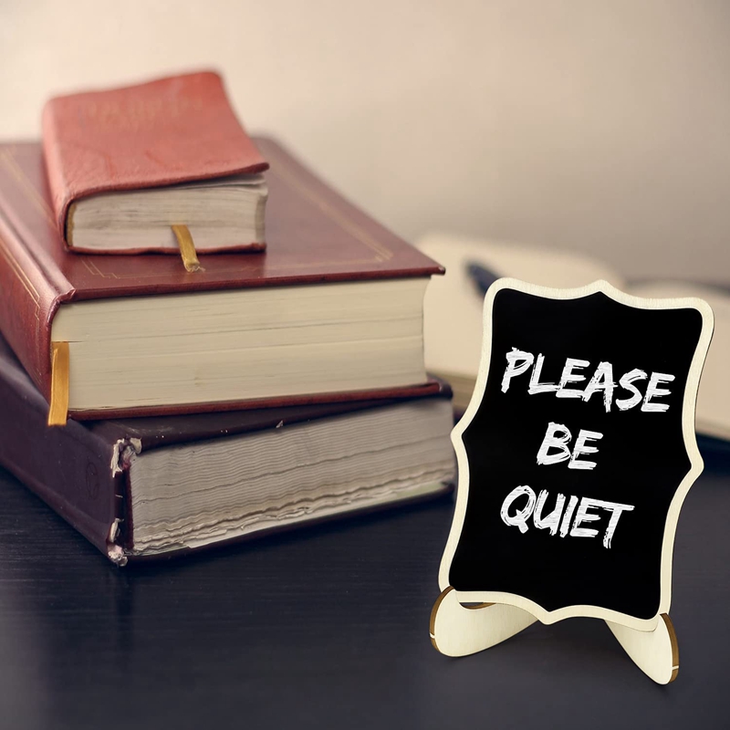 Mini Chalkboard Signs with Easels Stand 25 Pack, Wood Small Rectangle Chalkboards for Food Labels, Table Numbers