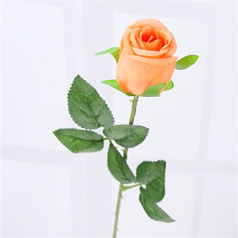 Gul ægte touch rose kunstige silke blomster blomster dekorative blomster hjem eller jul fest dekoration bryllup dekoration: Orange