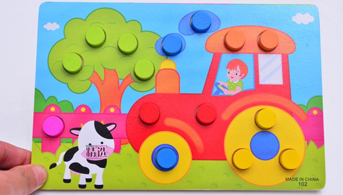 1 einstellen Holz Spielzeug Rätsel Tangram Puzzle Bord Pädagogisches Frühes Lernen Karikatur Holz Rätsel freundlicher Spielzeug für freundlicher: Bauernhof