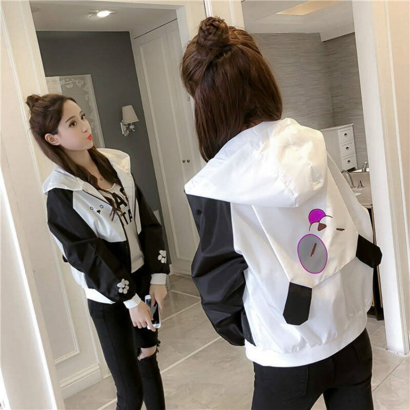 Veste Femme Patchwork - Style Coréen Casual Coupe Ample - Printemps Automne Tendance Polyvalente