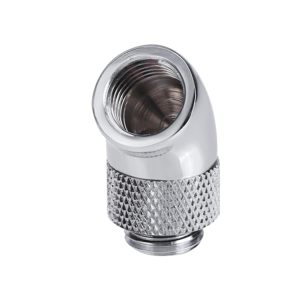 Brass G1/4 Screw Thread 45 Degree Elbow Rotary Brass Adapter Male to Female Connector Fitting Computer PC Water Cooling System: Silver