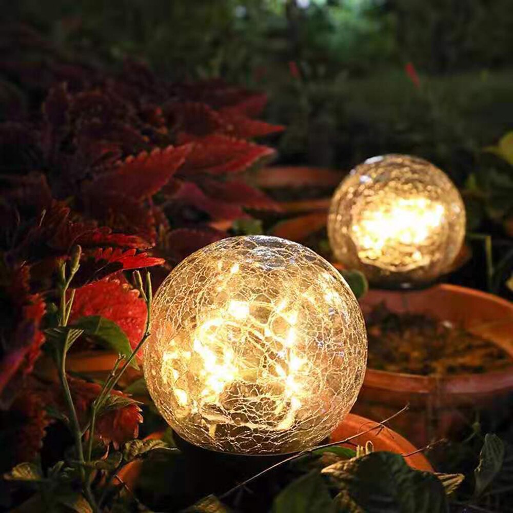 Led Solar Ground Light Tuin Binnenplaats Decoratie Begraven Licht Kerst Outdoor Glas Bal Licht: 1pc warm white / L 20.5X12cm