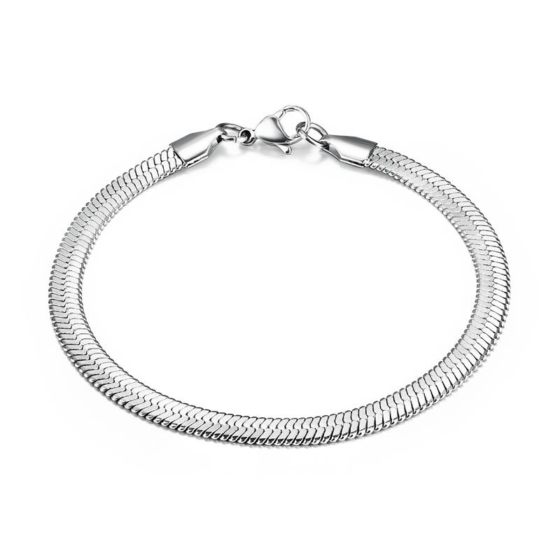 3/4/5 MM Rvs Snake Chain Armband Voor Vrouwen Mannen Klassieke Goud Kleur Charm Armbanden Sieraden: 20Cm / Licht Geel Goud Kleur