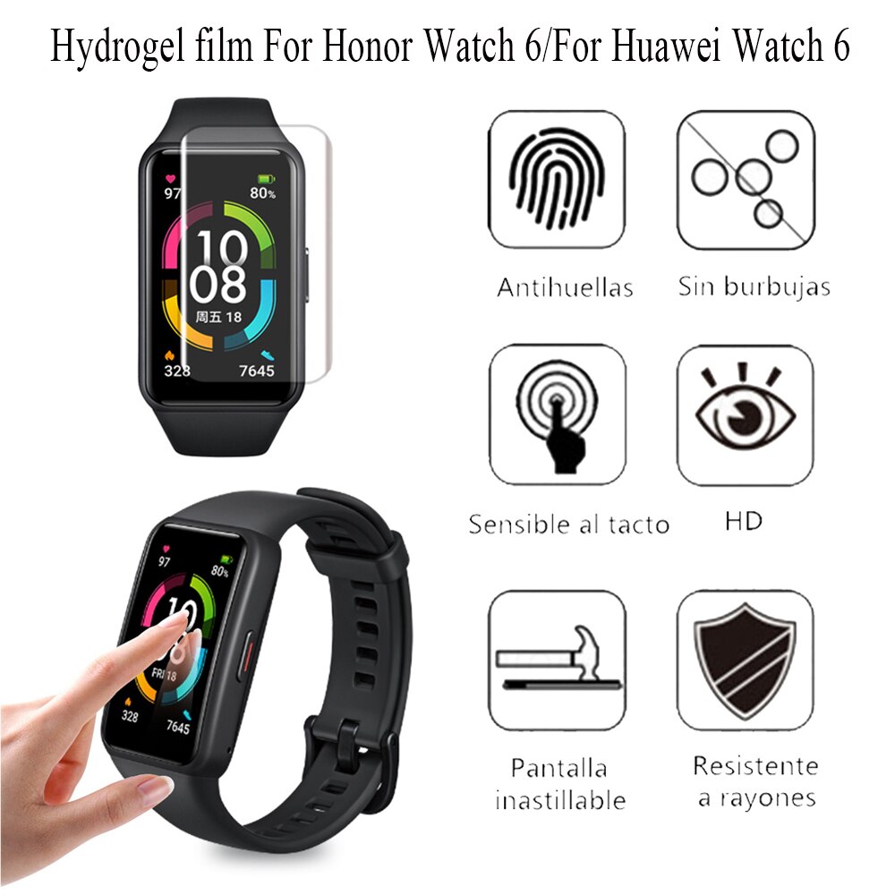 2Pcs Unthin Transparante Hydrogel Film Hd Clear Protective Film Voor Honor Horloge 6 Smartwatch Full Screen Cover Voor Huawei horloge 6: For Honor Watch 6 / 2pcs