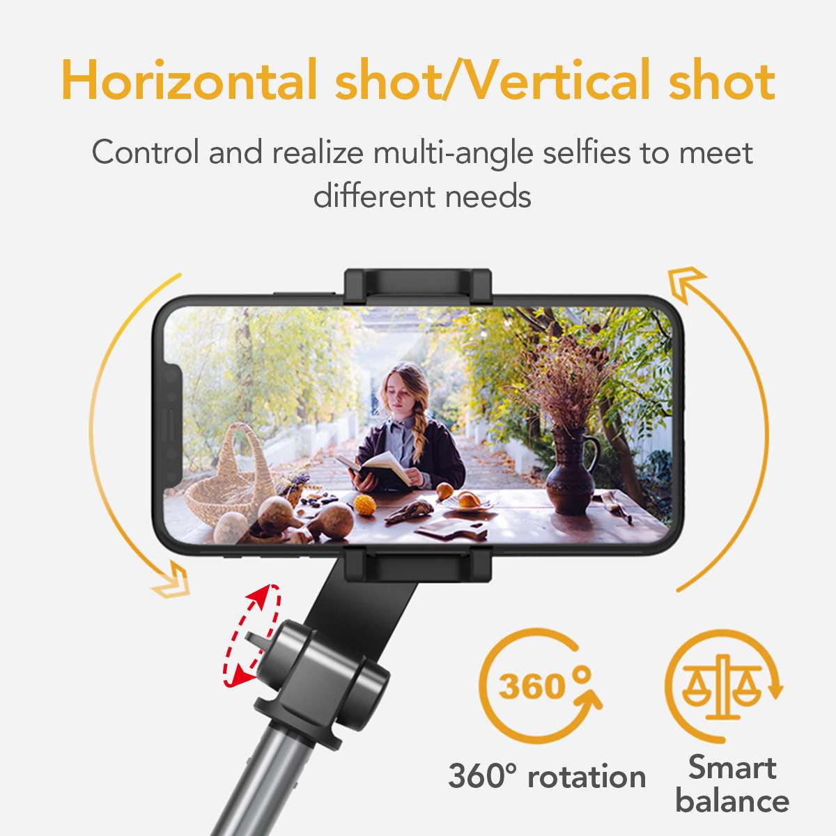 H5 stabilizzatore palmare monoasse cellulare registrazione Video Smartphone Gimbal Selfie Stick telecomando Bluetooth per Action Camera phone