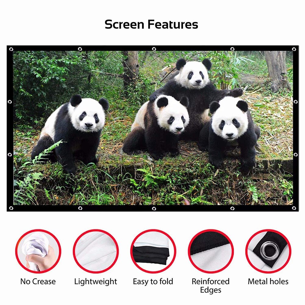 Salange Outdoor Simple Portable Screen 16:9 Travel Front &amp; Rear projection screen Night Super thin Projection Screen