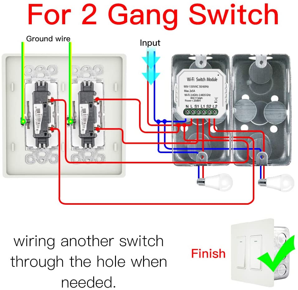 Wifi Smart Licht Schalter Modul Smart Home, tuya APP Fernbedienung Arbeitet mit Alexa/Google Home/Siri 1/2 Weg Diy Breker