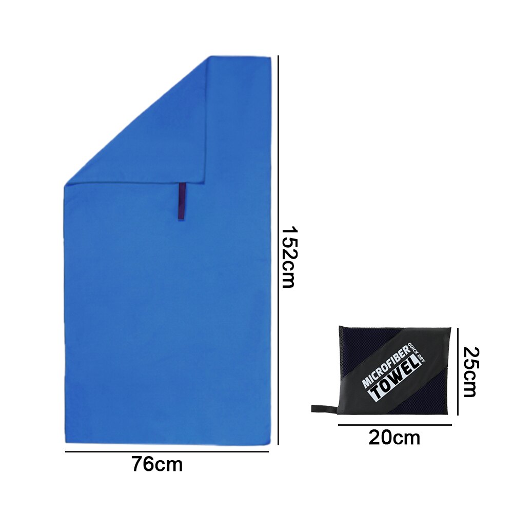 Sports Microfiber Quick Dry Pocket Towel Portable Ultralight Absorbent Large Towel for Swimming Pool Swim Gym Fitness Yoga Beach: Dark Blue(76x152cm)