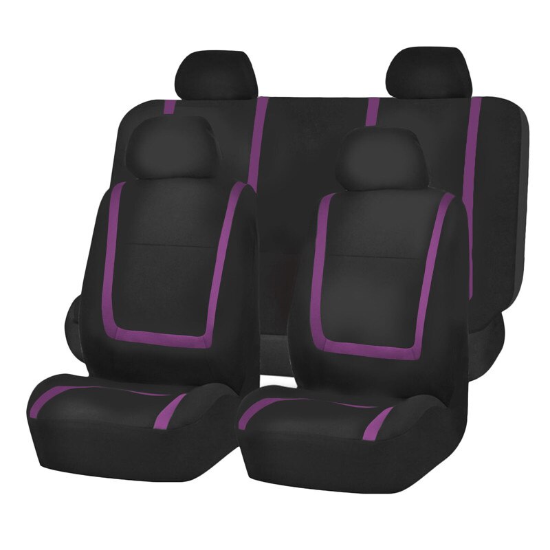 Universal- Auto Sitzbezüge einstellen Airbag Stoff passen Meisten Marken Fahrzeug Innen Zubehör Sitzbezüge Auto Auto Sitz Schutz: 5 Sitze Violett Schwarz