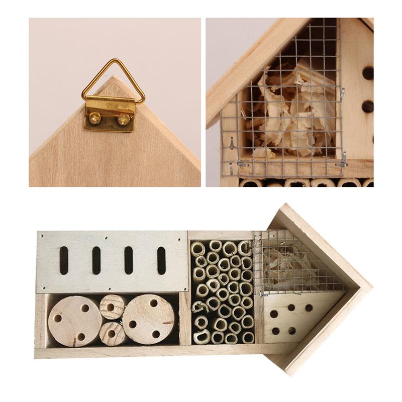 1Pc Solid Hout Insect Huis Duurzaam Praktische Utility Delicate Bee Huis Bijenkorf Voor Outdoor Tuin