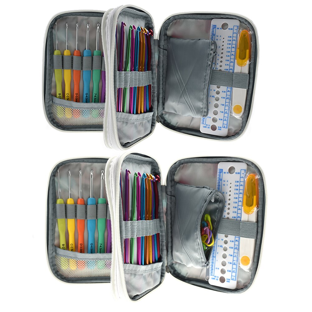 Crochet Hook Set With Case Knitting Needles Arts Craft Scissors Sewing Tools Set Knit DIY Needle Hook For KnittingTool Case pack