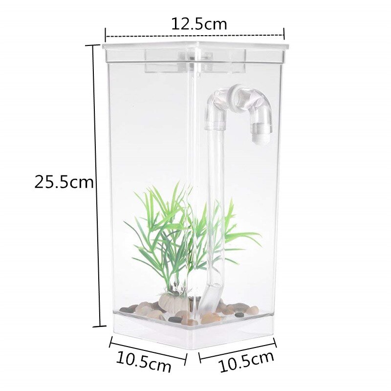 Self Cleaning Aquarium Fish Bowl With LED Light Ecological Aquarium Mini Betta Fish Tank Incubator Fish Bowl For Kid