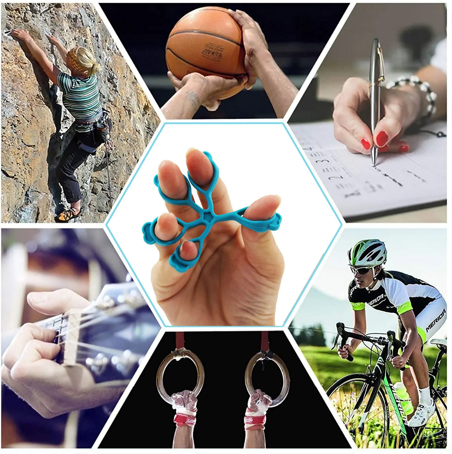 Expansor de dedo de silicona, fortalecedor de agarre de mano, entrenador de fuerza de agarre para artritis, ejercicio del túnel carpiano, guitarra y escalada