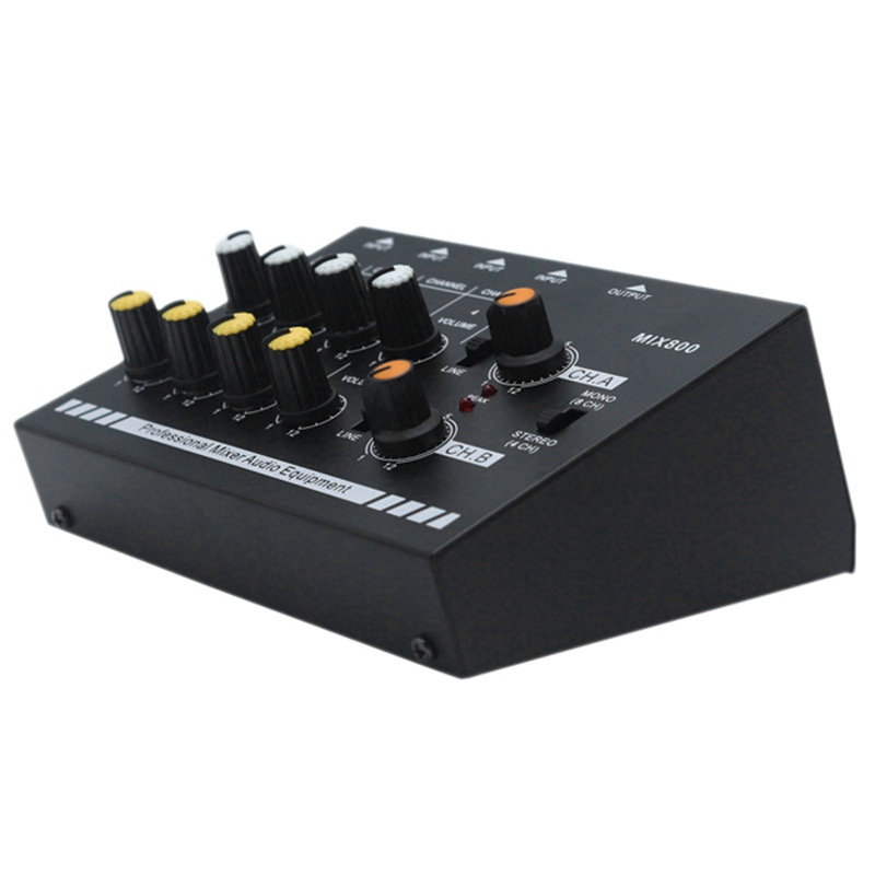 4 / 8-Channel Mini Mixer 4-Channel Line Mixer Reverb o Mixer EU plug