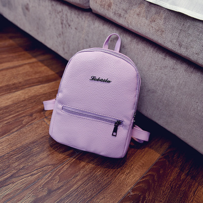 Trend Vrouwelijke Rugzak Zomer Kleine Vrouwen Rugzak Snoep Kleur Student Schoudertassen Vrouwelijke Tiener Meisjes Leuke Schooltassen: Purple mochila