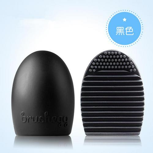 Makeup Silicone Brush Cleaner Glove Egg Scrubber Cosmetic Cleaning Board Pad Cute Silicone Washing Makeup Brush Cleaning Tools: Thicken Black