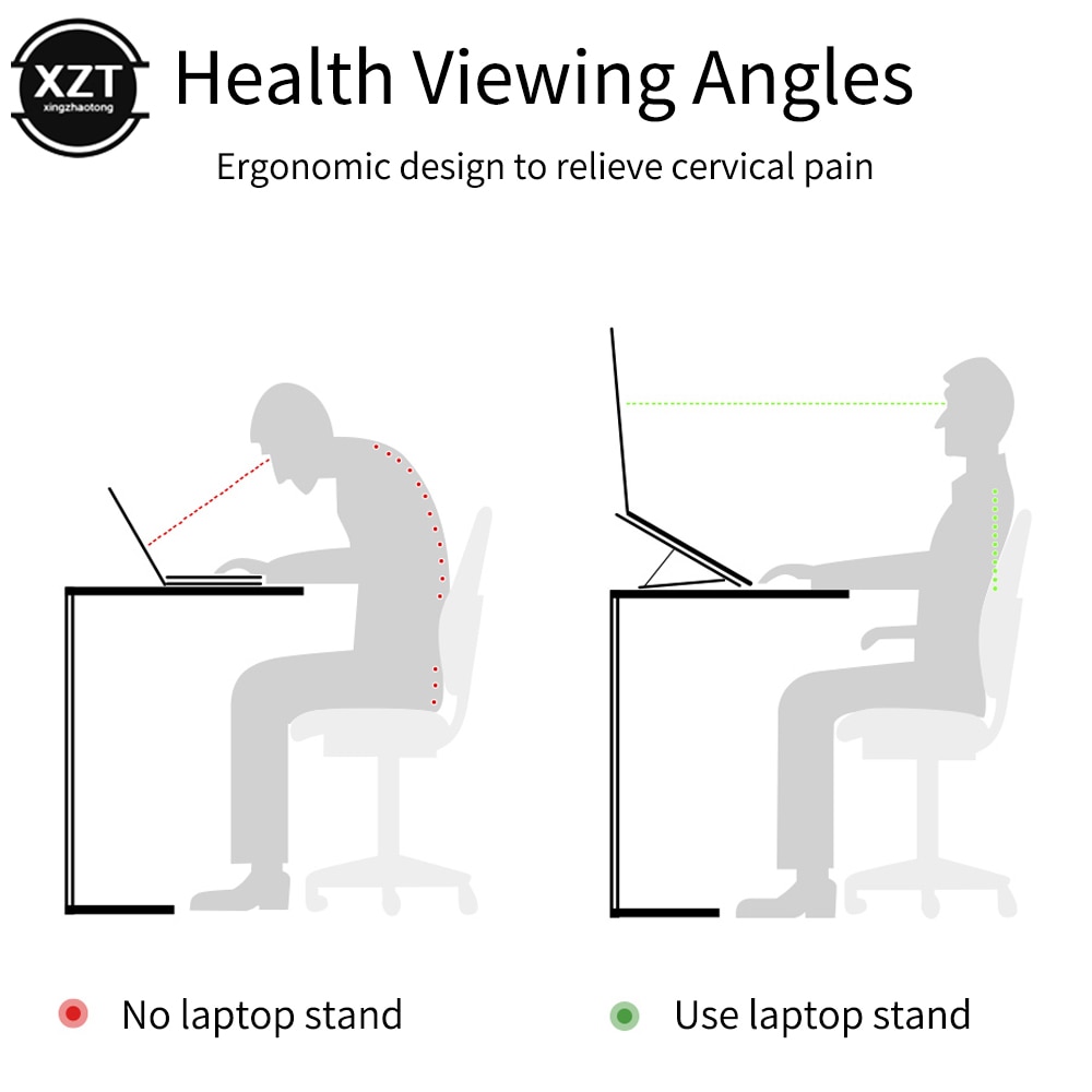 Bærbar stativ højdejusterbar aluminium bærbar stigeholder bærbar ergonomisk notesbog  to 17 tommer til macbook air pro