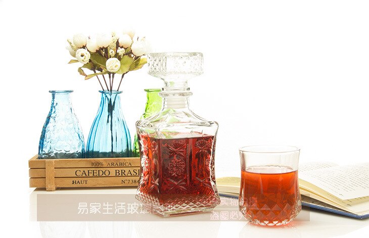 1pc graverade midjeformad kristall whisky vinflaska spritkanna behållare rödvin dekantering luftning party bar set  jr 1091