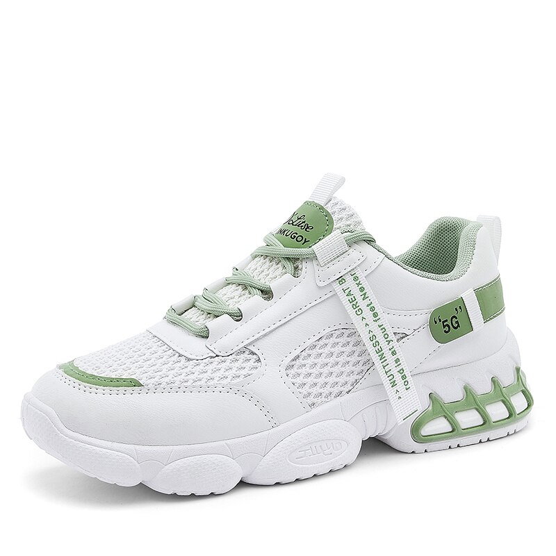 Nowe damskie buty do tenisa 2020 koszyk kobieta siłownia buty sportowe stabilność oddychająca siatka gruba podeszwa trenerzy kobiety buty tenisowe tanie: green / 7