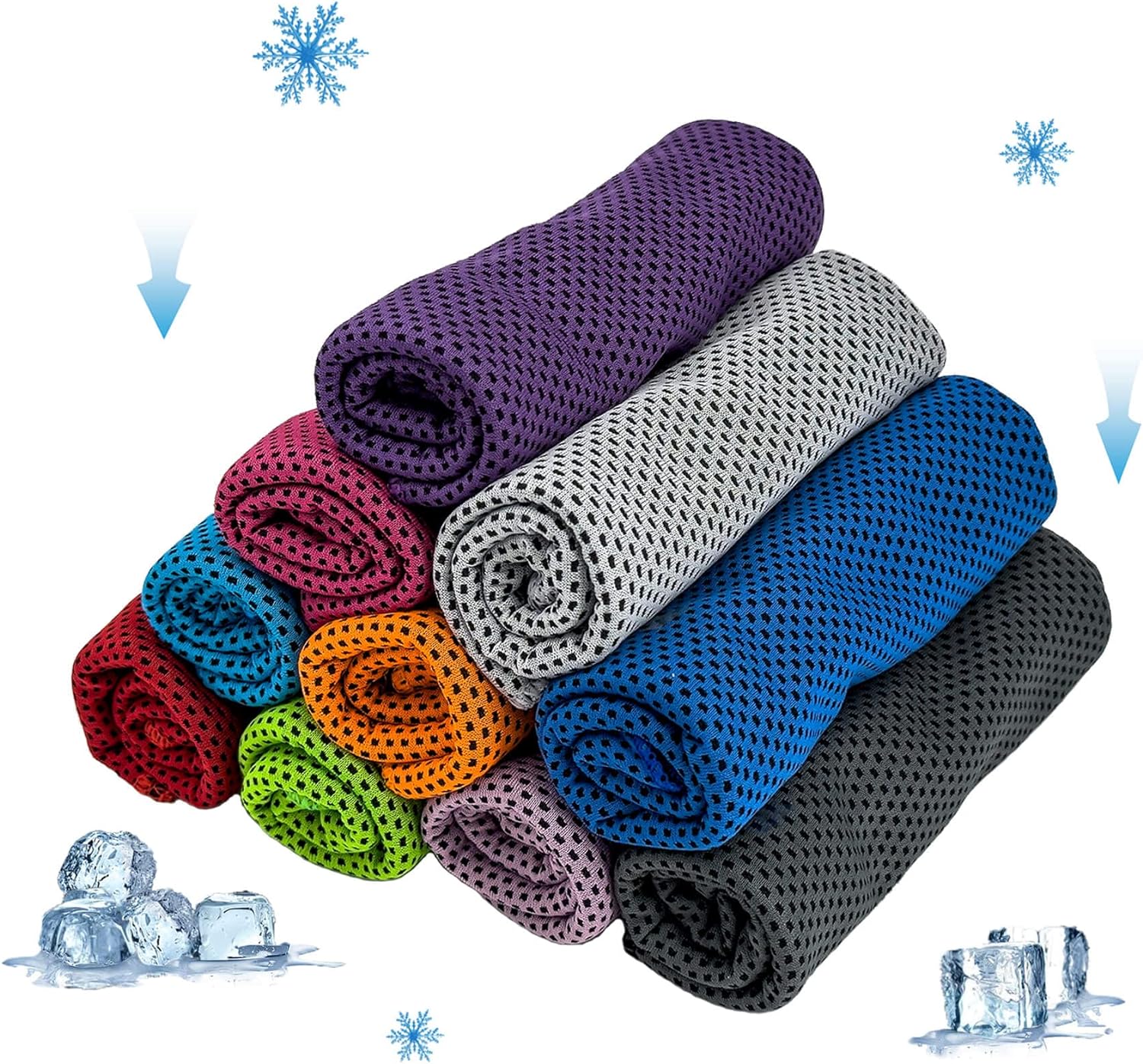 10er Pack Kühlt ücher, kühles Handtuch, weiches, atmungsaktives Kühlt uch, eiskaltes Mikro faser tuch für Yoga, Golf, Fitness studio, Camping