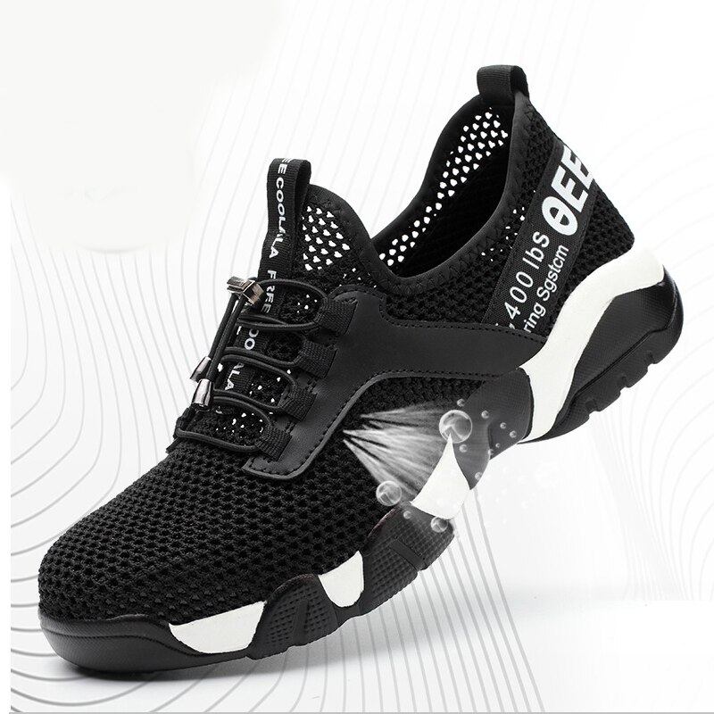 Sommer mænd sikkerhedssko herre åndbare letvægts anti-smashing piercing arbejdssandaler single mesh stål tå sneakers mand