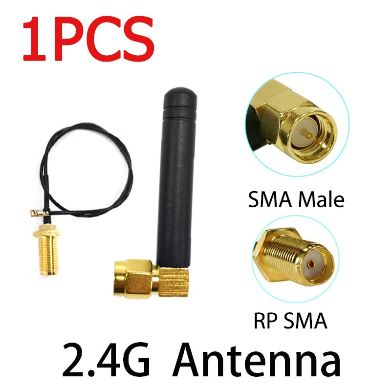 Grandwisdom 1/2/5Pcs 2.4G Antenne 3dbi Sma Male Wlan Wifi 2.4Ghz Antene Ipx Ipex 1 Sma Vrouwelijke Pigtail Verlengkabel Iot Antena: 1PCS MC