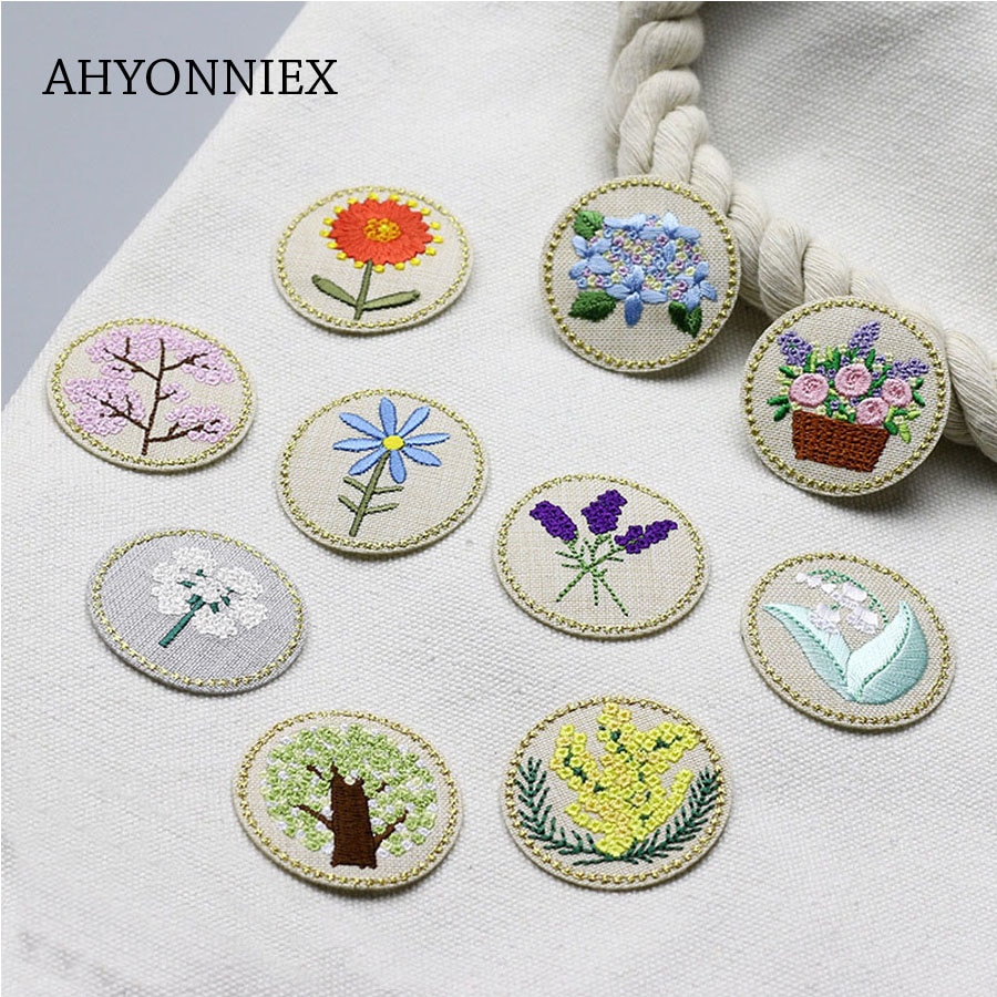 1 stuk schattige ronde bloemenpatches voor kledingborduurwerk, strijkapplicaties voor bloemen voor kinderjurken, kledingpatches voor doe-het-zelf
