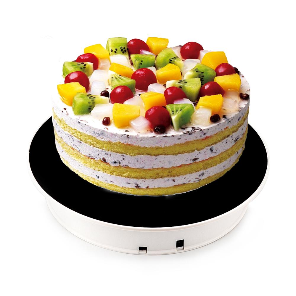 Plateau tournant électrique d'affichage de dessus de velours noir d'untcent 30 cm, charge maximum 5kg pour le présentoir de gâteau de partie de bijoux