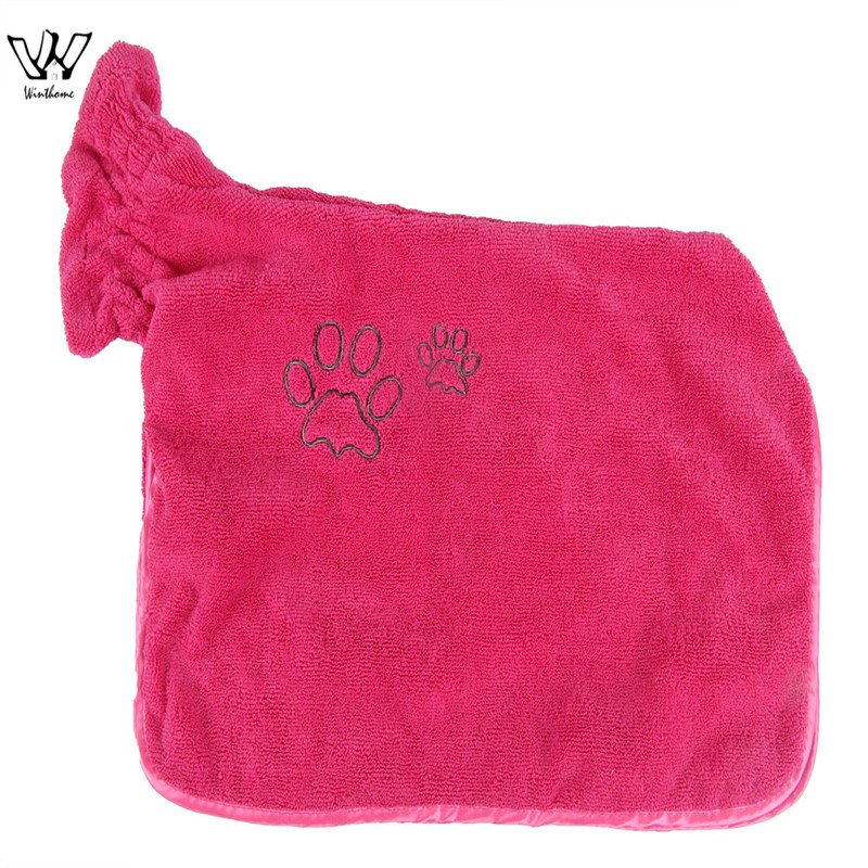 Albornoz perro ropa de mascotas Super absorbente para secado bordados para Toalla de gato Hood Baño de mascotas toalla aseo productos para mascotas grande
