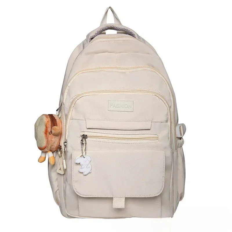Women Backpack Boys Girls School Backpack for Teenage Youth Girls Kawaii Student Kids Rucksack Laptop Books Bag Bolsas Mochila: Beige