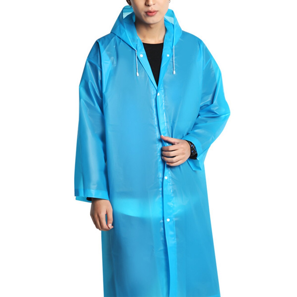 Voksen tyk engangsregnfrakke regnfrakke poncho camping vandring nødregntøj: -en