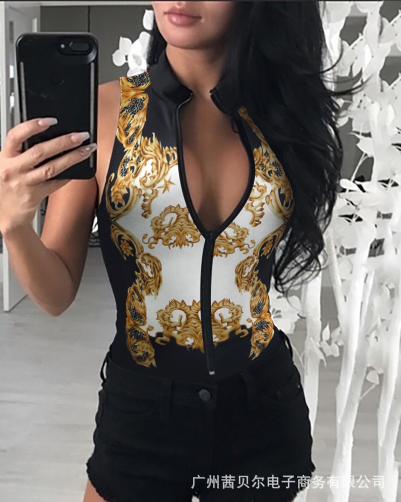 Wepbel Casual Romper Jumpsuits Black Zip Jumpsuit Slim Fit High Waist Sleeveless Summer Playsuit One Piece Short Pants