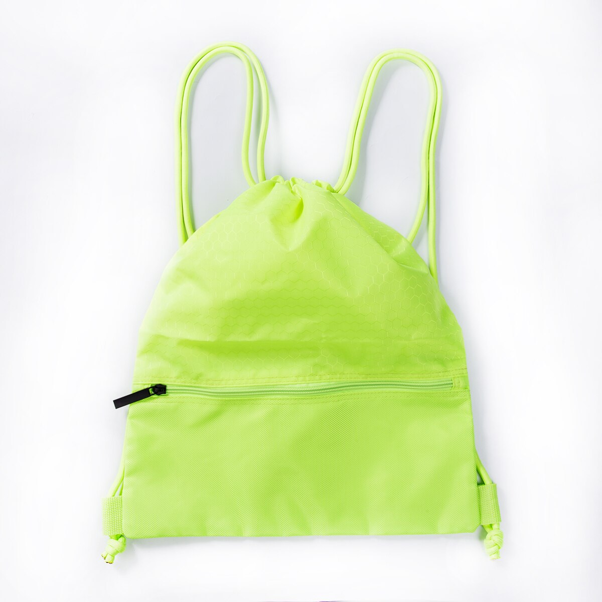 Portable Drawstring Bag Students Backpack Waterproof Sports Riding Backpack Gym Drawstring Shoes Clothes Organizer Pack: Green