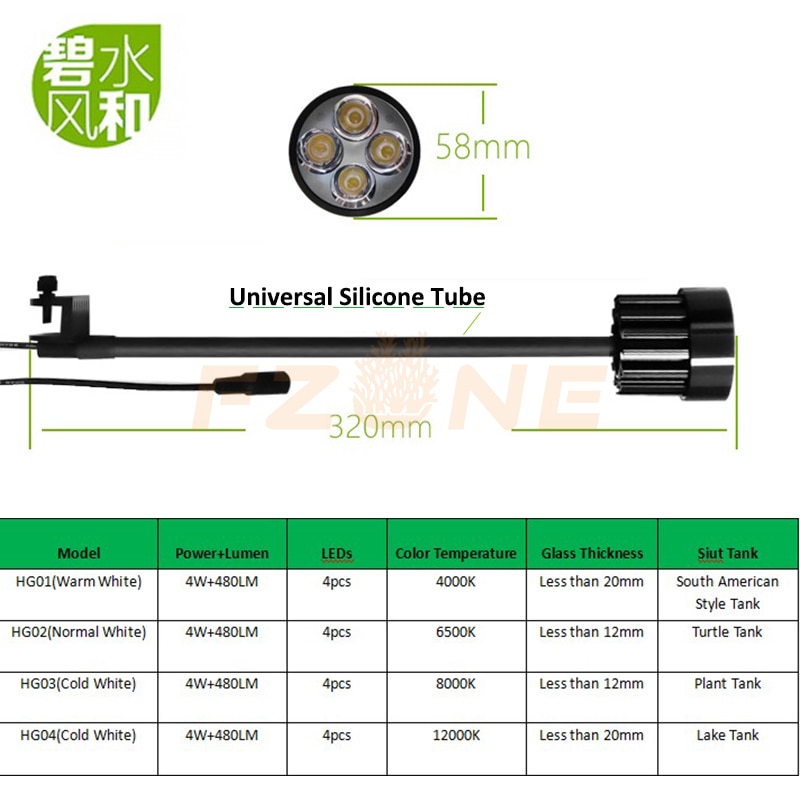 Aquarium LED Light Mini Aquarium Tank Universal High Power Clip-on Light Turtle Fluorescent Lamp With Smart Light Controller