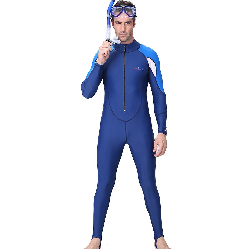 Premium de neopreno traje de los hombres de buceo invierno térmico traje de neopreno cálido traje completo natación surf kayak equipo # T2G: Blue / L