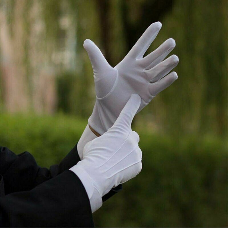 Barato para hombre blanco sólido rendimiento guantes corto camarero guantes blanco negro gris rojo Beige de los hombres de manera guantes ceremoniales para hombre