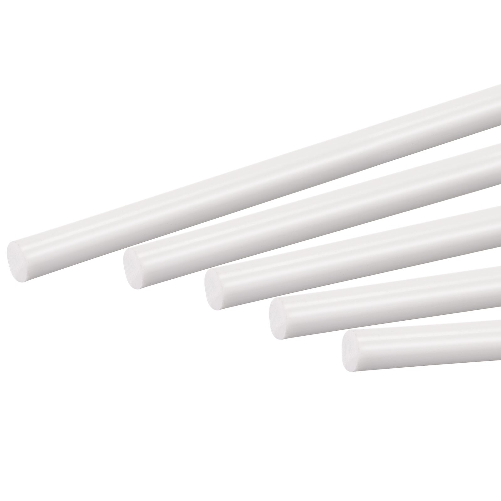 Uxcell ABS Plastic Rod Round Solid White Bar 6mmx250mm for DIY Model Material, DIY Sand Table, Pack of 10