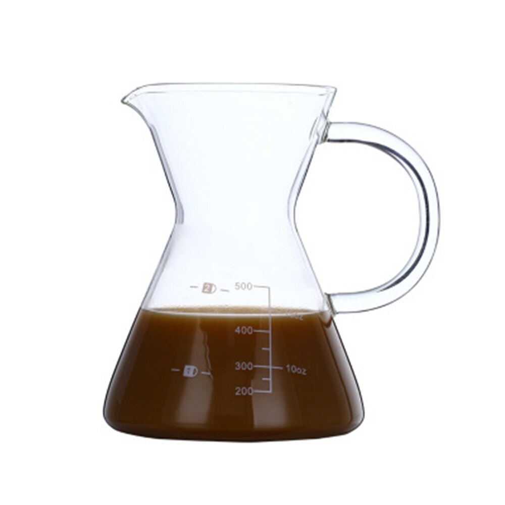 500ML High-Temperature Resistant Glass Coffee Maker Coffee Pot Espresso Coffee Machine with Stainless Steel V60 Filter Pot