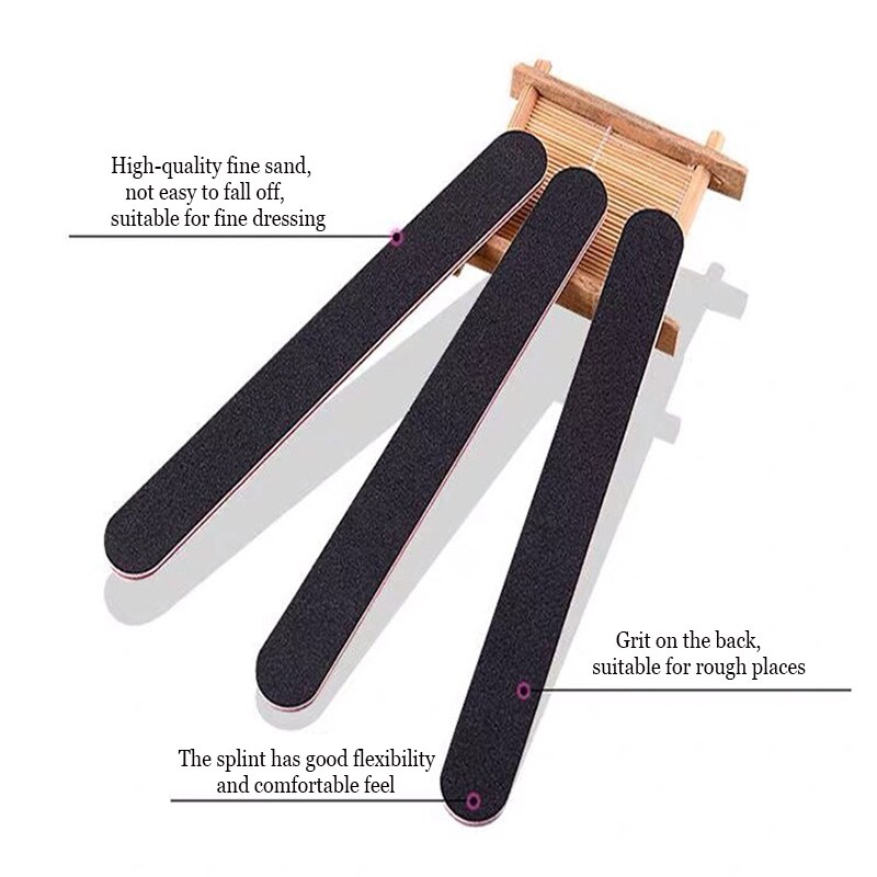 Taoye Teemo 1-5Pcs Nail File 110/180 Black Straight Manicure Gereedschap Schuren Polish Buffer Nagelvijlen Manicure gereedschap