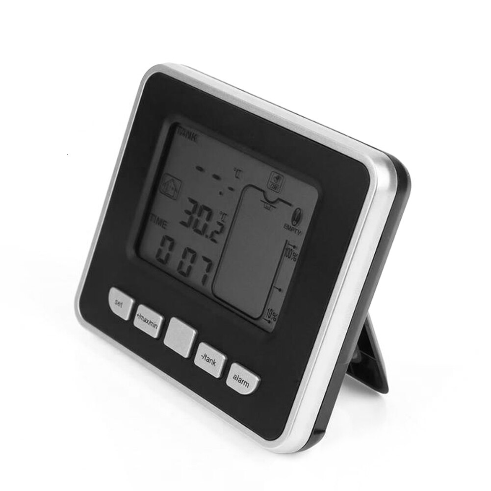 Ultrasone Watertank Niveau Meter Temperatuur Sensor Lage Batterij Vloeibare Diepte Indicator Tijd Alarm Zender Meetinstrumenten