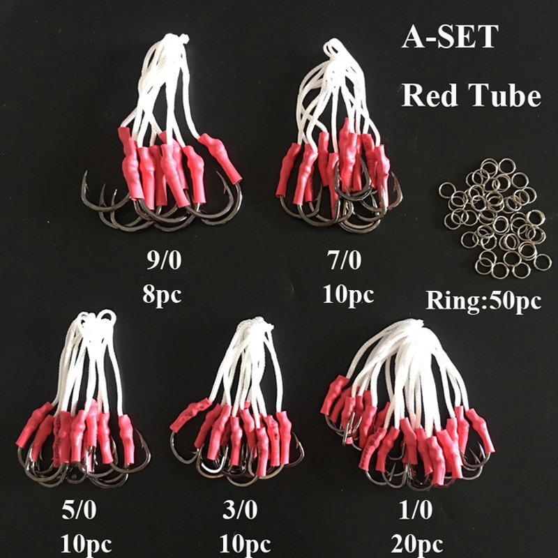 Posidon 108pcs/box 10827 Stainless Steel Assist Hooks Jig Assist Fish Hooks Jigging Bait With PE Line Split Ring For Sea Fishing