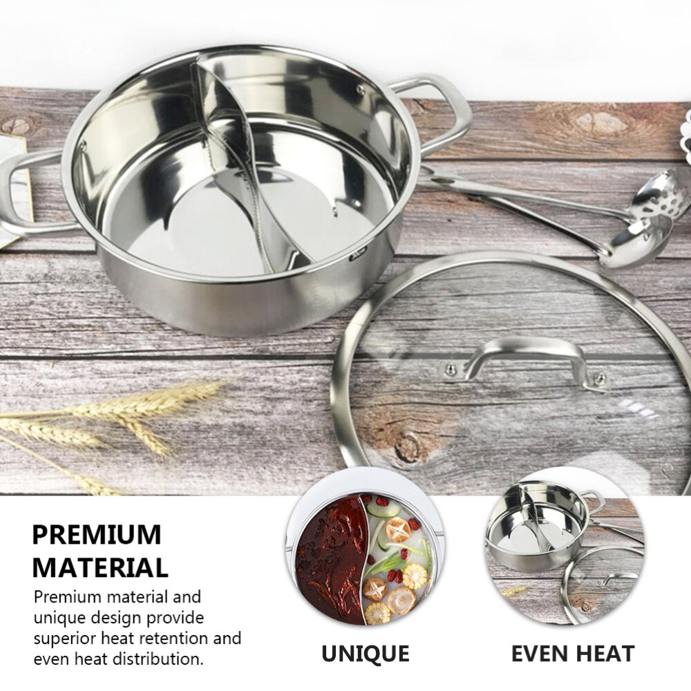 Induction Cooker Soup Pot Stainless Steel Soup Pot Dual Sided Soup Cookware
