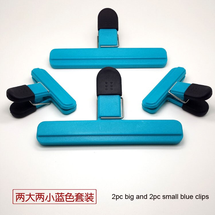 4 sztuk z tworzywa sztucznego klip robić żywności robić przechowywania świeżego szczelnie zamykana torebka klip, odporny na wilgoć, zamknięte klip plik wiążące klip narzędzia kuchenne uszczelnione klip: 4szt niebieski