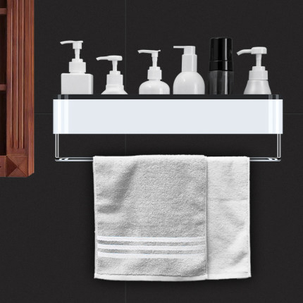 Estante para baño MICCK, estanterías para ducha, montaje en pared para inodoro, resistente al agua, organizador para ducha, estante cosmético, toallero para Baño: Gray towel bar