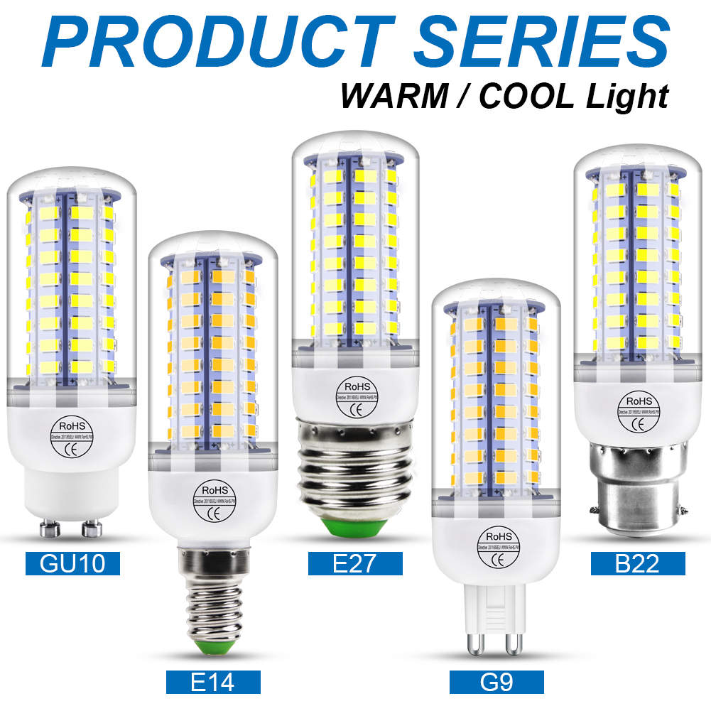LED E27 Glühbirne E14 Mais Lampe Gu10 Scheinwerfer 220V Lampada G9 Bombilla B22 Ampulle Energie sparende LED-Lampe für zu Hause Wohnzimmer