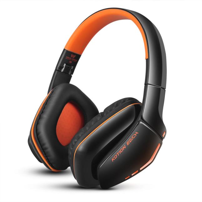 Opvouwbare Draadloze KOTION ELKE B3506 Bluetooth Hoofdtelefoon Headset Opvouwbare Game Headset Voor Laptop MP3 Palyer Smart Telefoon R0415: orange